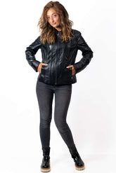 Women's leather jacket Bagryana Black